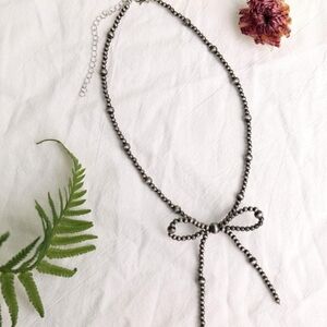 Faux Navajo Pearl Bow Necklace